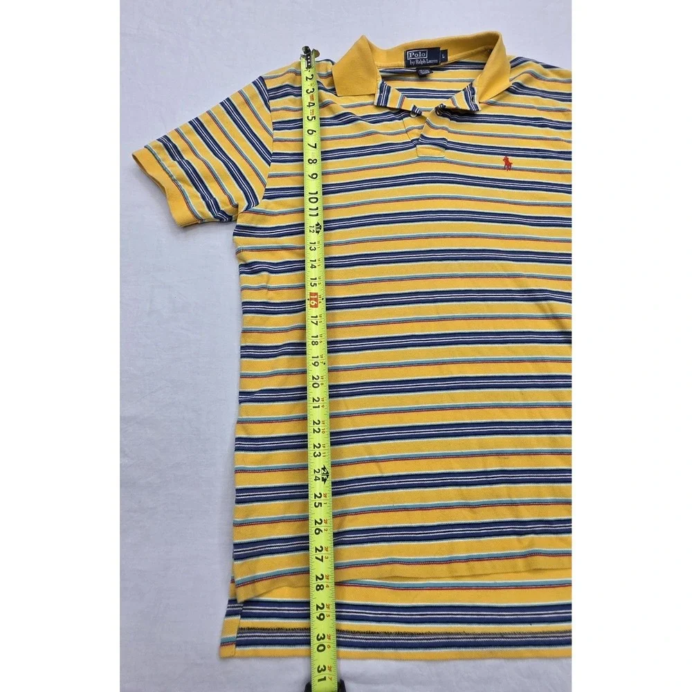 Polo By Ralph Lauren Men's Multicolored Striped 100% Cotton Polo Size Large
